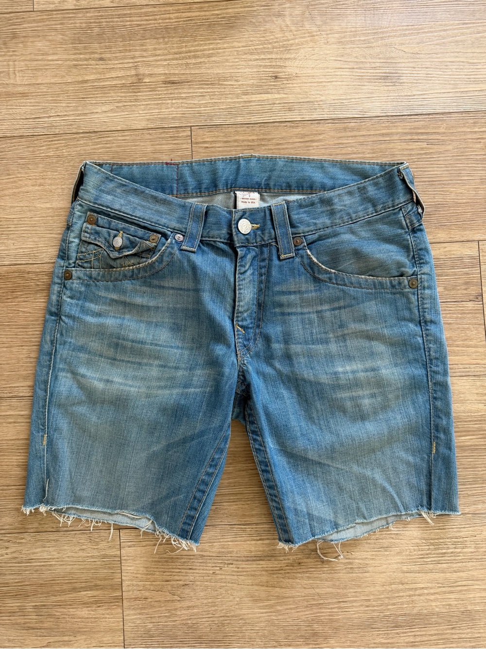 True Religion Vintage Denim Cutoff Shorts - Blue